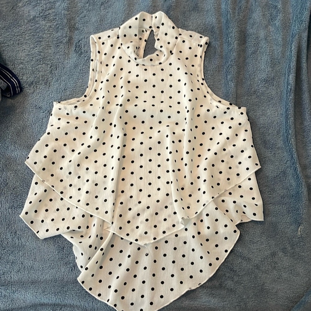 Polkadot papaya top